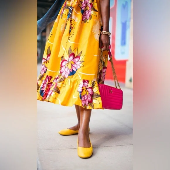 Grass-Fields Floral Off-Shoulder Midi Dress – Size 6 - Picture 7 of 15